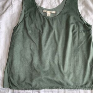 Suede Army Green Tank Top